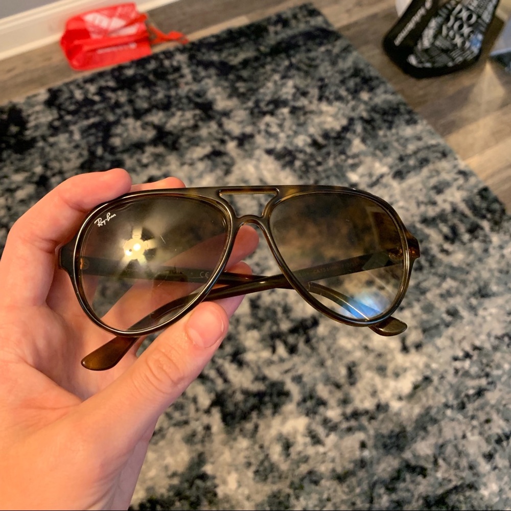 cats 5000 raybans, brown tortoise aviator